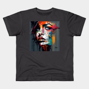 Abstract Girl Colorful Kids T-Shirt